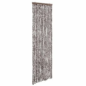 vidaXL barna &eacute;s feh&eacute;r zsen&iacute;lia rovarf&uuml;gg&ouml;ny 56 x 185 cm