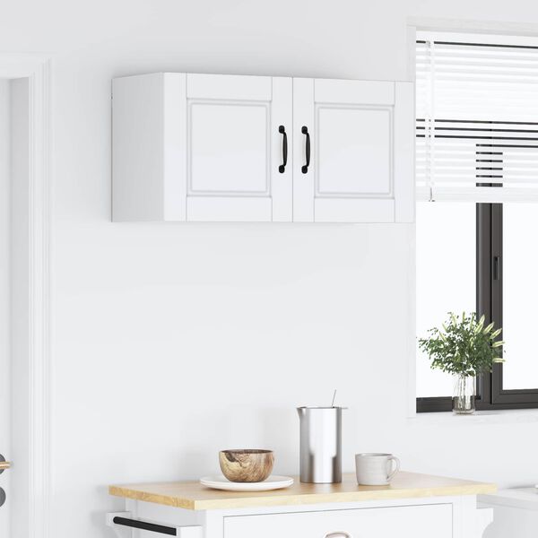 vidaXL Konyhaszekr&eacute;ny polcokkal ajt&oacute;val Feh&eacute;r 80 x 31 x 40 cm Faanyag