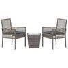 vidaXL Kert Bistro Készlet 3 pcs Szürke Poli rattan