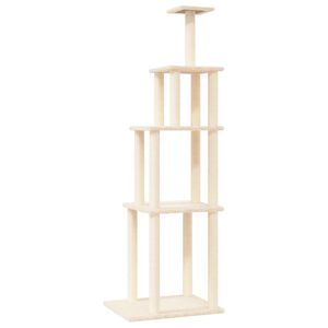 vidaXL kr&eacute;msz&iacute;nű macskab&uacute;tor sziz&aacute;l kapar&oacute;f&aacute;kkal 183 cm