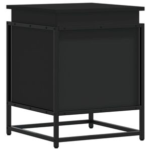 vidaXL fekete szerelt fa t&aacute;rol&oacute;l&aacute;da fed&eacute;llel 40 x 40 x 51,5 cm