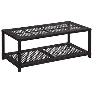 vidaXL fekete polyrattan cipőt&aacute;rol&oacute; pad 80 x 40 x 30 cm