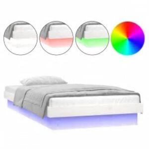 vidaXL feh&eacute;r t&ouml;m&ouml;r fa &aacute;gykeret LED-vil&aacute;g&iacute;t&aacute;ssal 90 x 200 cm