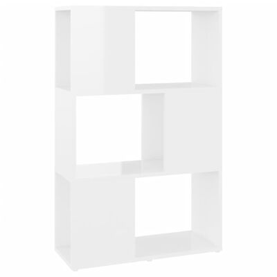 vidaXL magasfényű fehér térelválasztó könyvszekrény 60 x 24 x 94 cm
