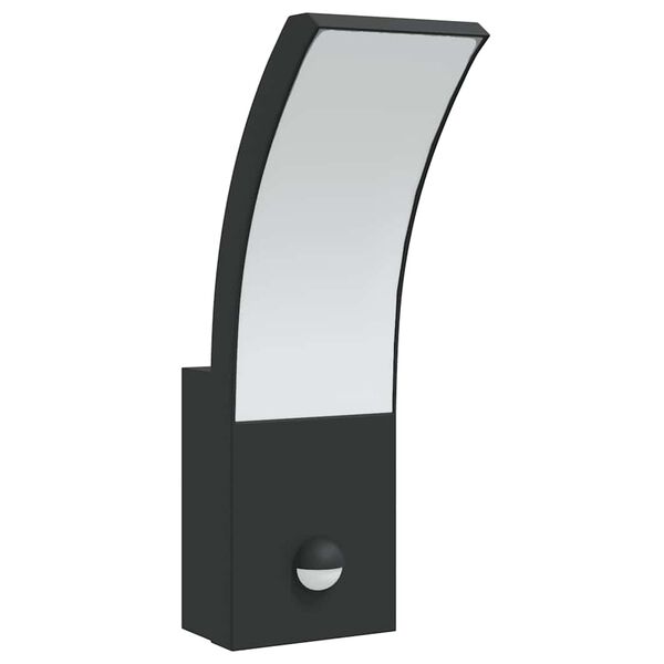 vidaXL fekete &ouml;nt&ouml;tt alum&iacute;nium k&uuml;lt&eacute;ri &eacute;rz&eacute;kelős LED-es falil&aacute;mpa