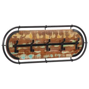 vidaXL &uacute;jrahasznos&iacute;tott fa falra szerelhető ruhafogas 5 akaszt&oacute;val