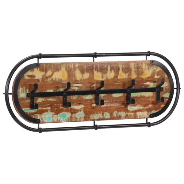 vidaXL &uacute;jrahasznos&iacute;tott fa falra szerelhető ruhafogas 5 akaszt&oacute;val