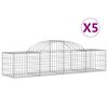 vidaXL 5 db &iacute;ves horganyzott vas gabion kos&aacute;r 200x50x40/60 cm