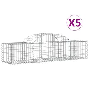 vidaXL 5 db &iacute;ves horganyzott vas gabion kos&aacute;r 200x50x40/60 cm