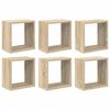 vidaXL 6 db sonoma-t&ouml;lgysz&iacute;nű forg&aacute;cslap fali kockapolc 26x15x26 cm