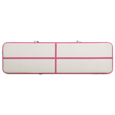 vidaXL rózsaszín PVC felfújható tornamatrac pumpával 800 x 100 x 20 cm