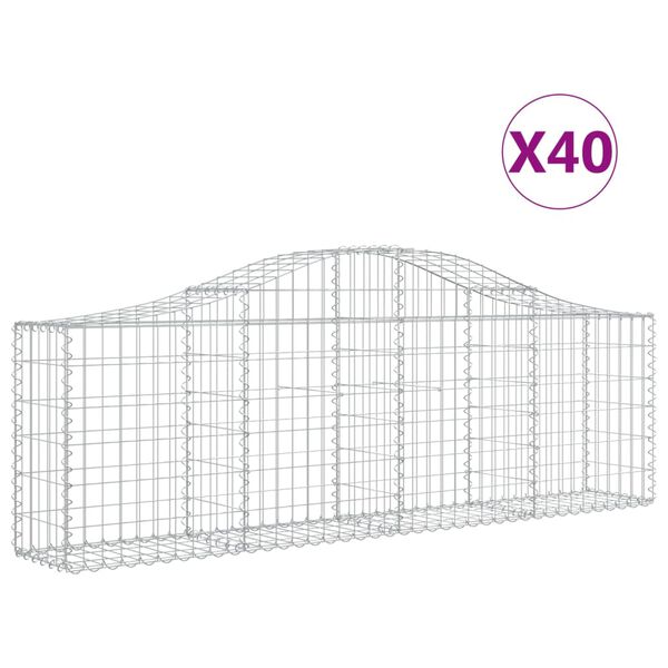 vidaXL 40 db &iacute;ves horganyzott vas gabion kos&aacute;r 200x30x60/80 cm