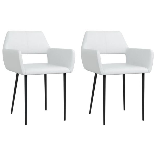 vidaXL 2 db feh&eacute;r műbőr &eacute;tkezősz&eacute;k