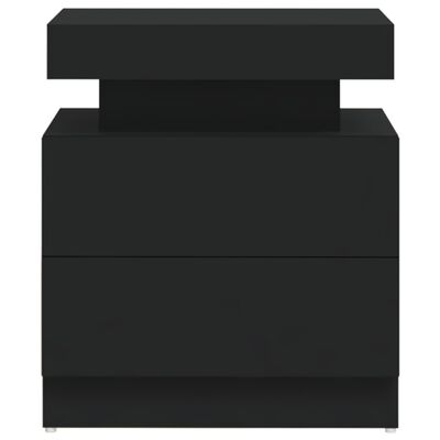 vidaXL fekete forgácslap éjjeliszekrény 45 x 35 x 52 cm