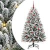 vidaXL Mű kar&aacute;csonyfa 150 cm 150 LED Meleg feh&eacute;r PVC &eacute;s Ac&eacute;l