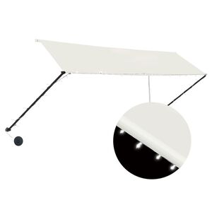 vidaXL feltekerhető kr&eacute;msz&iacute;nű napellenző LED-del 350 x 150 cm