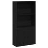 vidaXL K&ouml;nyvespolc fekete t&ouml;lgy 60x24x120 cm g&eacute;pes&iacute;tett fa