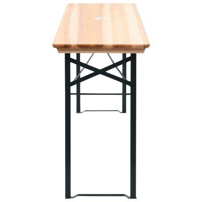 vidaXL összecsukható fenyőfa sörözőasztal 2 paddal 177 cm