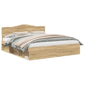 vidaXL &Aacute;gykeret fejt&aacute;ml&aacute;val Sonoma 200 x 200 cm T&ouml;m&ouml;r fenyőfa