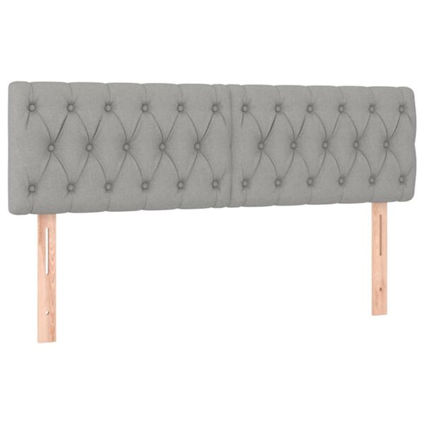 vidaXL világosszürke szövet LED-es fejtámla 144 x 7 x 78/88 cm