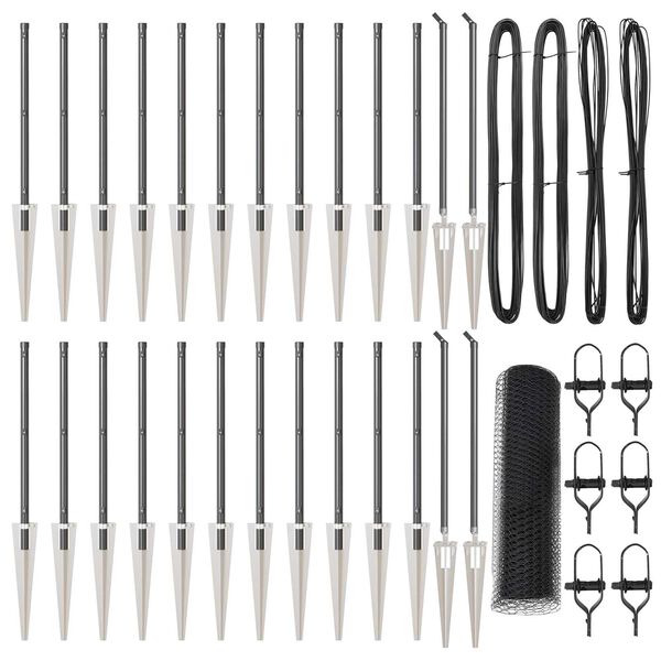 vidaXL Ker&iacute;t&eacute;soszlop Sz&uuml;rke 50 x 0,6 m (25 mm h&aacute;l&oacute;) Ac&eacute;l &eacute;s PVC