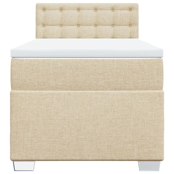 vidaXL kr&eacute;msz&iacute;nű sz&ouml;vet rug&oacute;s &aacute;gy matraccal 100 x 200 cm