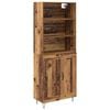 vidaXL Magasfi&uacute; 2 db &Ouml;reg fa 69,5 x 34 x 180 cm Szerelt fa &eacute;s &Uuml;veg