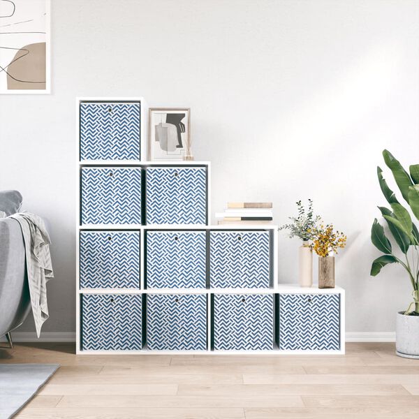 vidaXL 10 db k&eacute;k nem szőtt sz&ouml;vet &ouml;sszecsukhat&oacute; t&aacute;rol&oacute;doboz 32x32x32cm