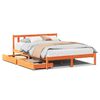 vidaXL viaszbarna t&ouml;m&ouml;r fenyőfa &aacute;gy matrac n&eacute;lk&uuml;l 140 x 190 cm