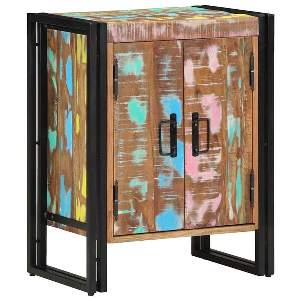 vidaXL Cipőszekr&eacute;ny Soksz&iacute;nű 56 x 35 x 70 cm T&ouml;m&ouml;r &uacute;jrahasznos&iacute;tott fa