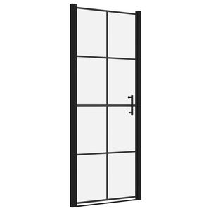vidaXL fekete edzett &uuml;veg zuhanyajt&oacute; 91 x 195 cm