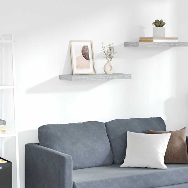 vidaXL betonsz&uuml;rke MDF lebegő fali polc 60 x 23,5 x 3,8 cm