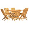 vidaXL 7 r&eacute;szes t&ouml;m&ouml;r t&iacute;kfa kerti &eacute;tkezőgarnit&uacute;ra