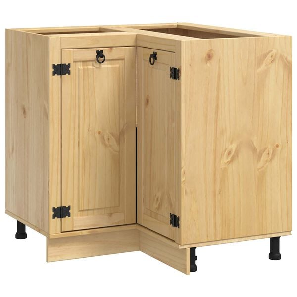 vidaXL Cabinet polcokkal SKI M&eacute;zes Barna 60 x 32 x 40 cm T&ouml;m&ouml;r fenyőfa