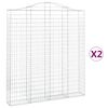 vidaXL 2 db &iacute;ves horganyzott vas gabion kos&aacute;r 200x30x220/240 cm