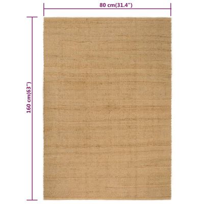 vidaXL négyszögletes természetes juta szőnyeg 80 x 160 cm