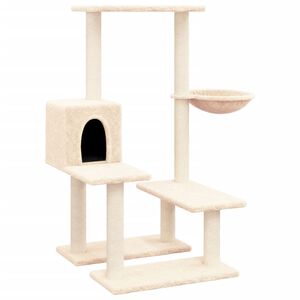 vidaXL kr&eacute;msz&iacute;nű macskab&uacute;tor sziz&aacute;l kapar&oacute;f&aacute;kkal 94,5 cm