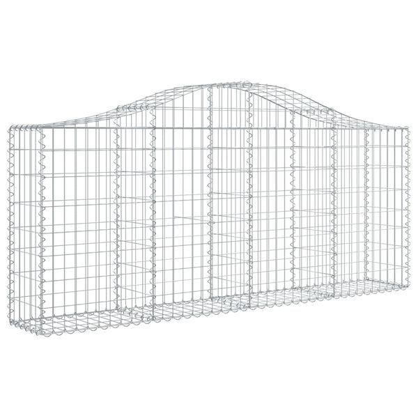vidaXL 11 db íves horganyzott vas gabion kosár 200x30x80/100 cm