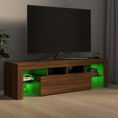 vidaXL barna tölgyszínű TV-szekrény LED-lámpákkal 140 x 36,5 x 40 cm