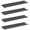 vidaXL Lebegő polc 4 db Fekete 80 x 18 x 2,5 cm Ac&eacute;l
