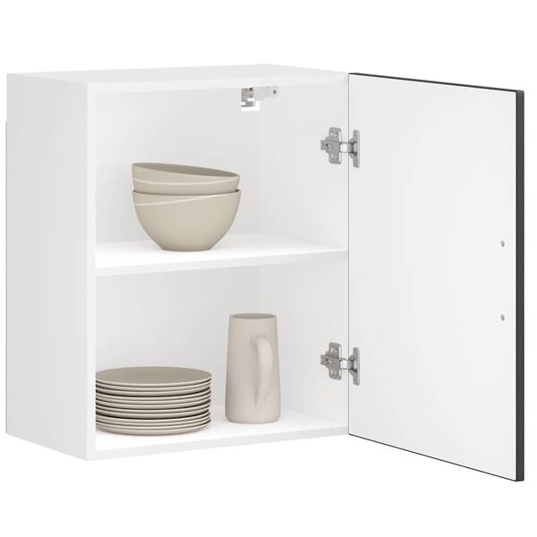 vidaXL konyhai fali szekr&eacute;ny "Porto" Fekete sz&iacute;nű fűr&eacute;sz&aacute;ru