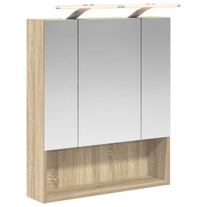 vidaXL F&uuml;rdőszobai t&uuml;k&ouml;rszekr&eacute;ny Sonoma t&ouml;lgy 60 x 14.5 x 70 cm