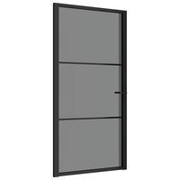 vidaXL fekete ESG üveg és alumínium beltéri ajtó 102,5 x 201,5 cm