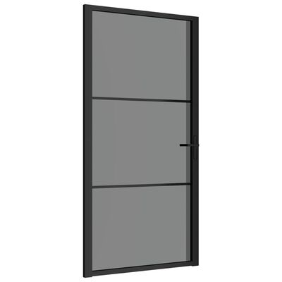 vidaXL fekete ESG üveg és alumínium beltéri ajtó 102,5 x 201,5 cm