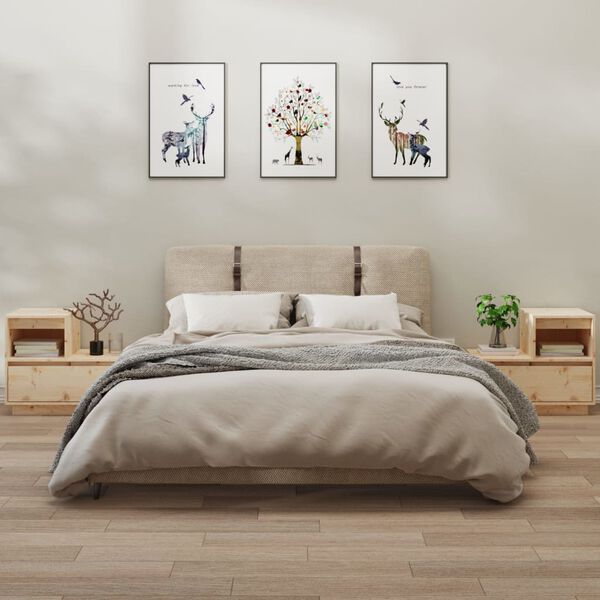 vidaXL 2 darab t&ouml;m&ouml;r fenyőfa &eacute;jjeliszekr&eacute;ny 60 x 34 x 51 cm