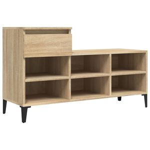vidaXL sonoma t&ouml;lgy sz&iacute;nű szerelt fa cipőszekr&eacute;ny 102x36x60 cm