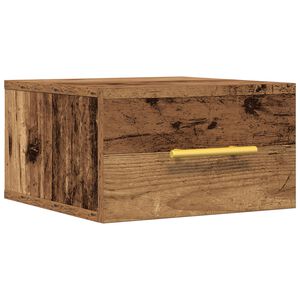 vidaXL &Eacute;jjeliszekr&eacute;ny Falra szerelhető &Ouml;reg fa 35 x 35 x 20 cm Faanyag