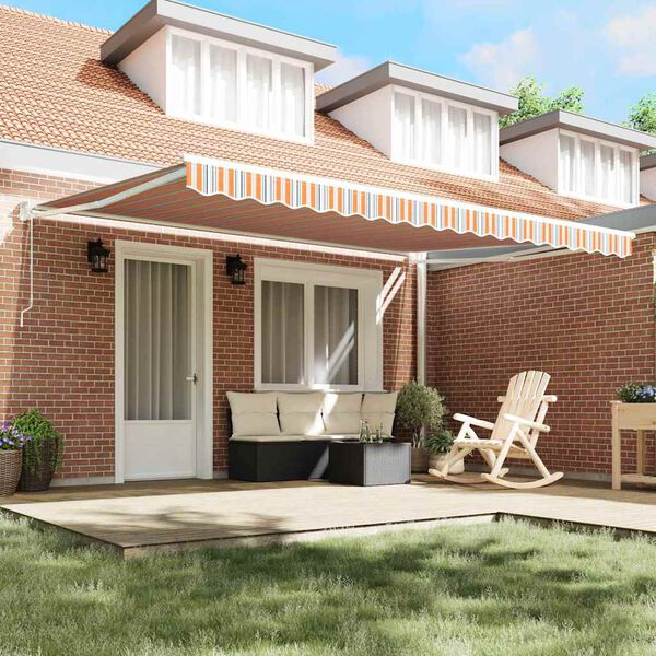 vidaXL Behúzható napellenző Sokszínű 450 × 300 cm Pamut és Alumínium