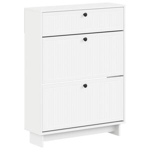 vidaXL Cipőszekr&eacute;ny EDE 78 x 24 x 103 cm Szerelt Fa Feh&eacute;r