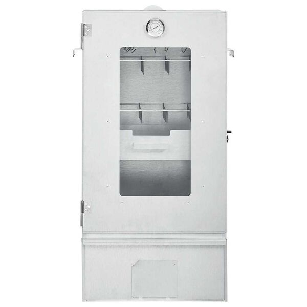 vidaXL horganyzott ac&eacute;l BBQ f&uuml;st&ouml;lőkemence asztallal